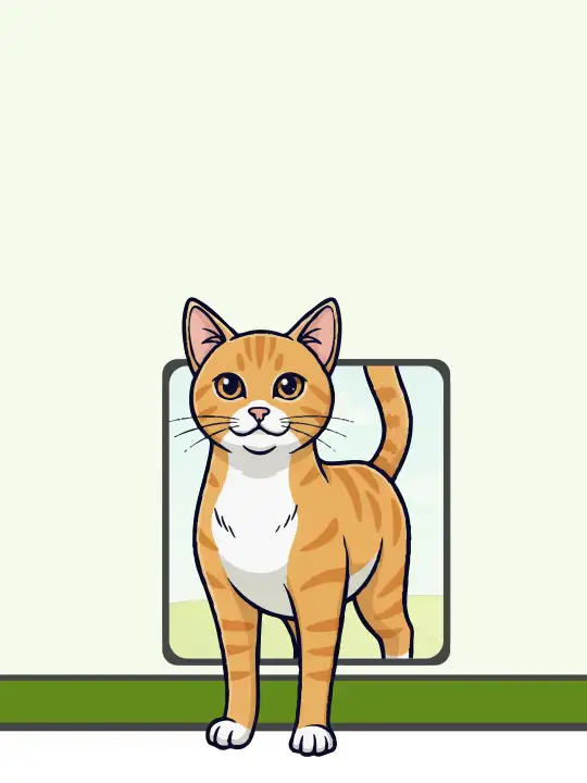 Illustration of cat door