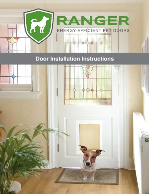Front page of installation instructions for RANGER door-mounted pet doors