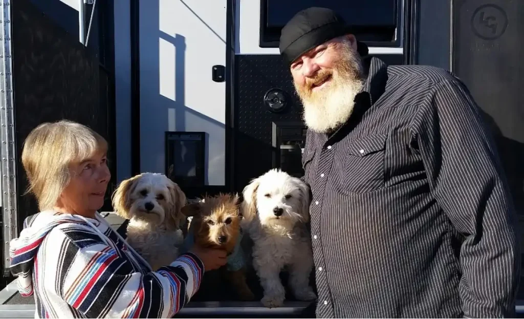 Founders of RANGER Pet Doors with their dogs.