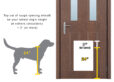 Top cut of rough opening should be your tallest dog's height at the shoulders plus 3 or more inches
