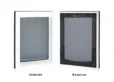 Door mounted white frame large RANGER pet door with grey flap