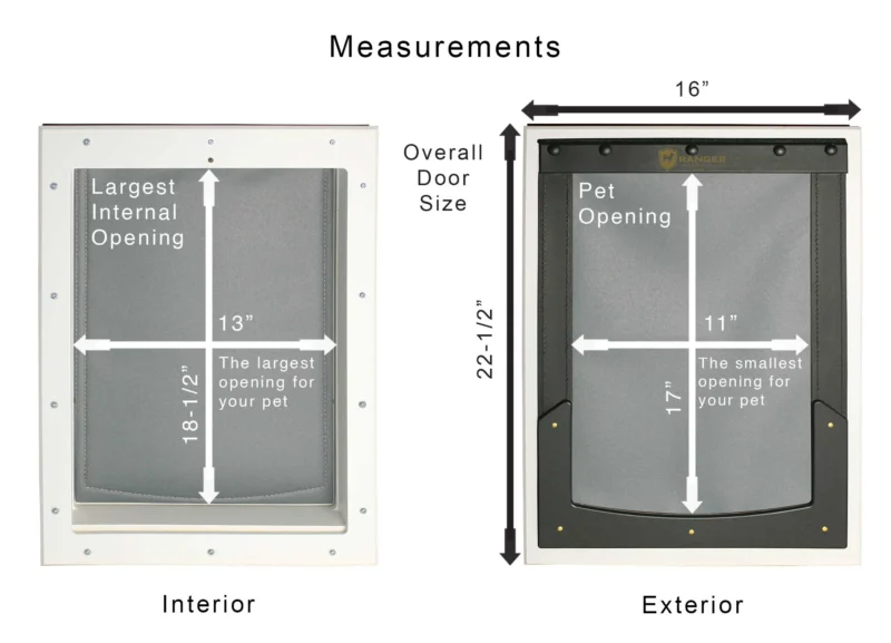 DMW-L-Grey-Measurements Image showing door measurements.
